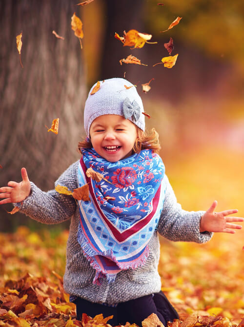 happy kid playing ourdoor